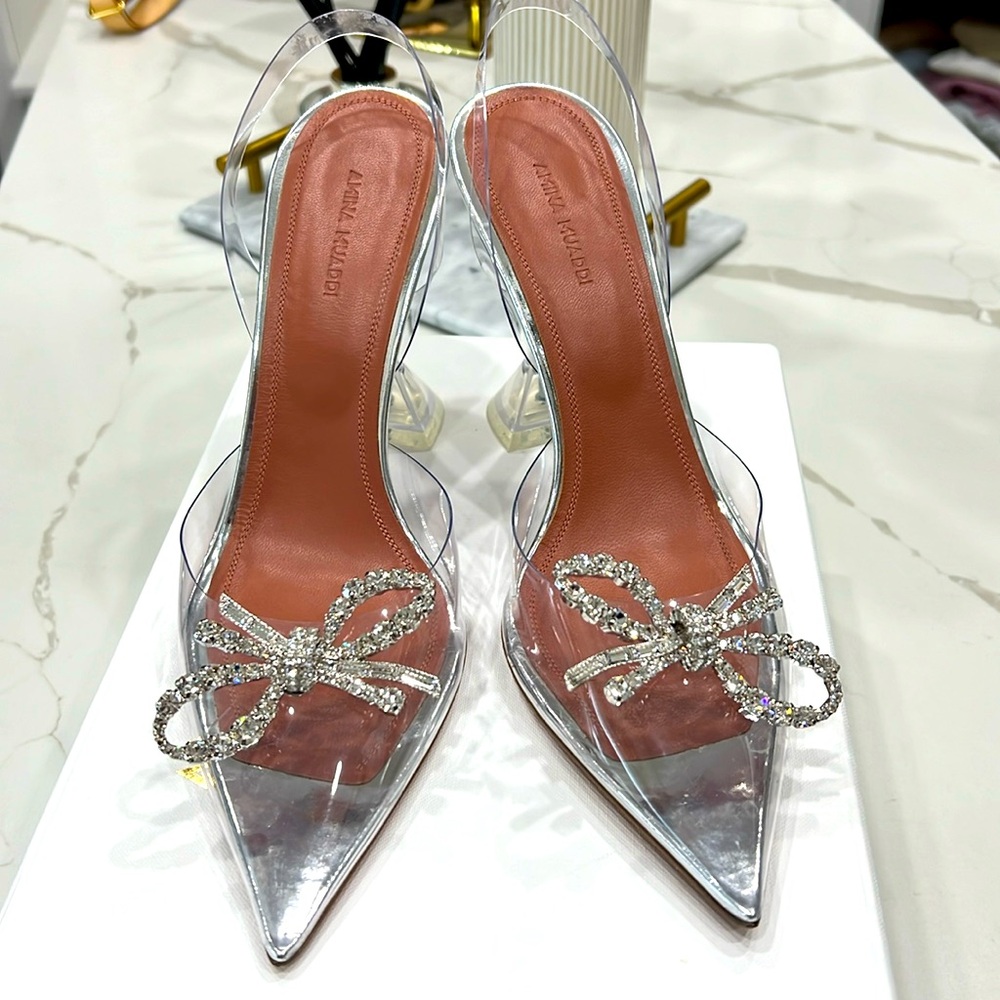 Amina Muaddi Rosie Glass Sling size 40
